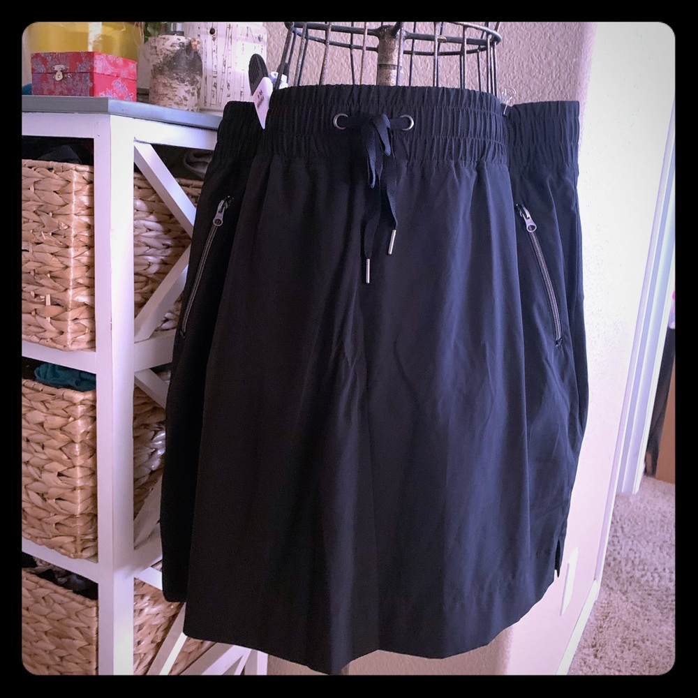 Drawstring Skort Black